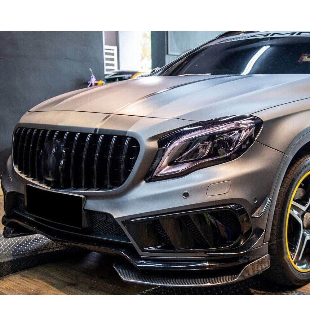Carbon Fiber Front Bumper Splitter Fins Canard - Mercedes Benz GLA Class GLA 45 AMG 17-19