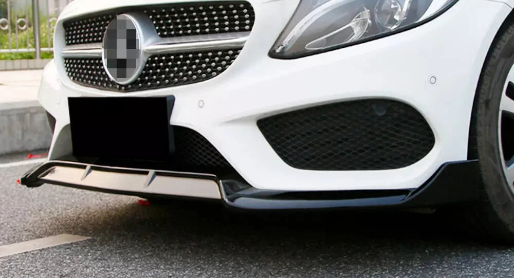 Gloss Black Front Lip Splitter - Mercedes Benz W205 C-Class Sport Model