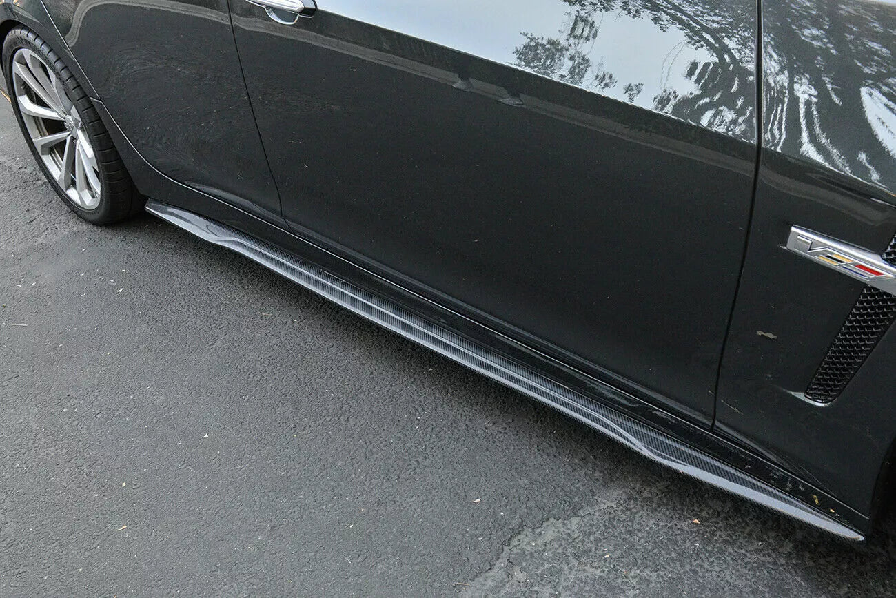 Carbon Fiber Side skirt Extensions - 16-19 Cadillac CTS-V