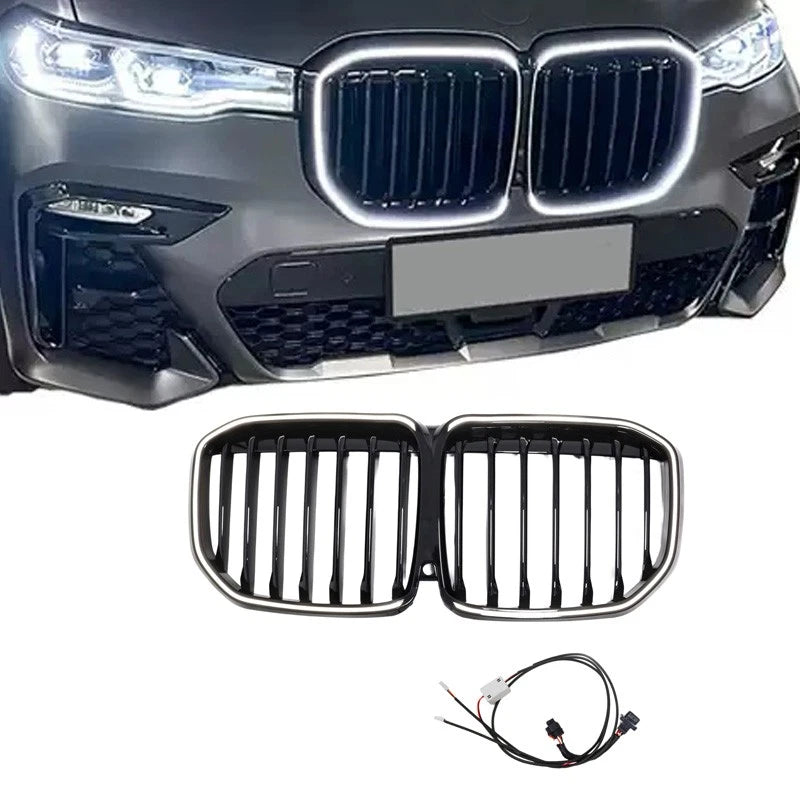 Gloss Black Single Line Grille Grill w/LED - BMW X7 G07 2023-2026 2019-2022