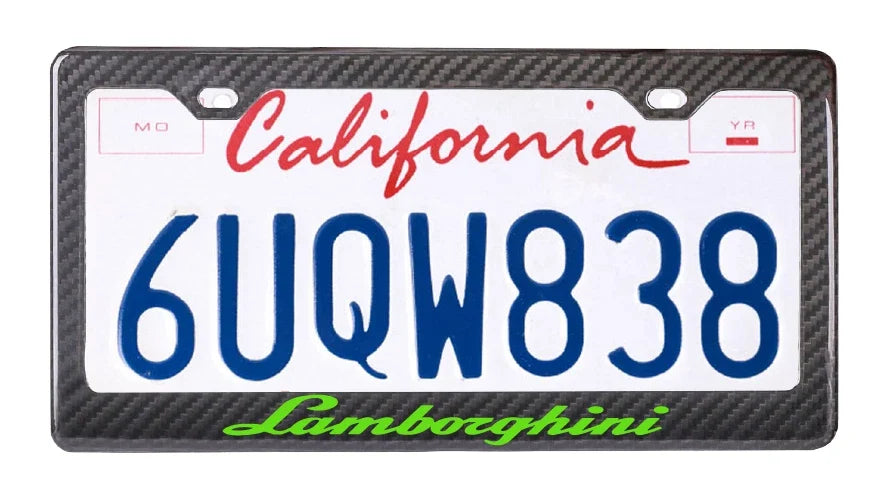 Lamborghini - Green Carbon Fiber License Plate Frame