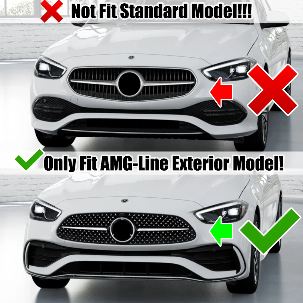 Gloss Black GTR Style Front Grille Replacement - Mercedes Benz C-Class W206 S206 2022-2024