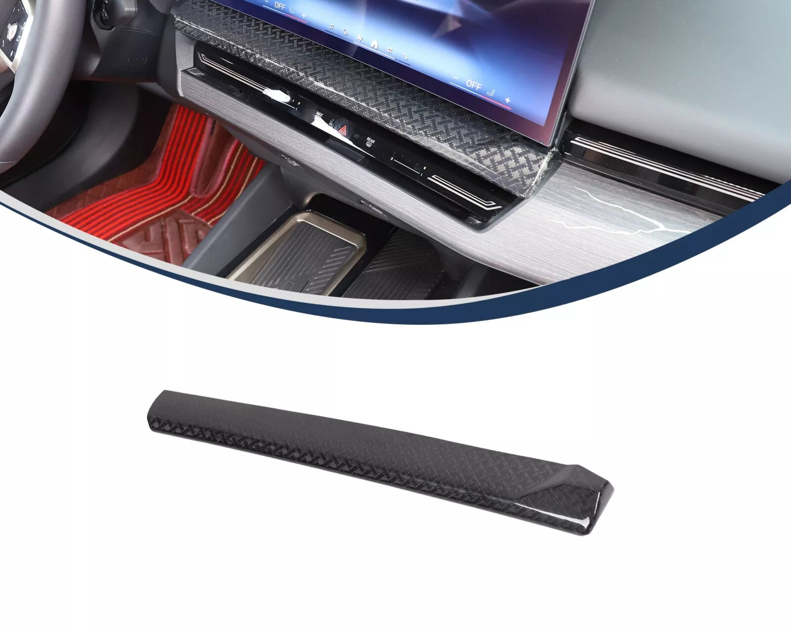 X style Carbon Fiber Center Navigation Screen Lower trim - BMW 5 Series G60 2024+