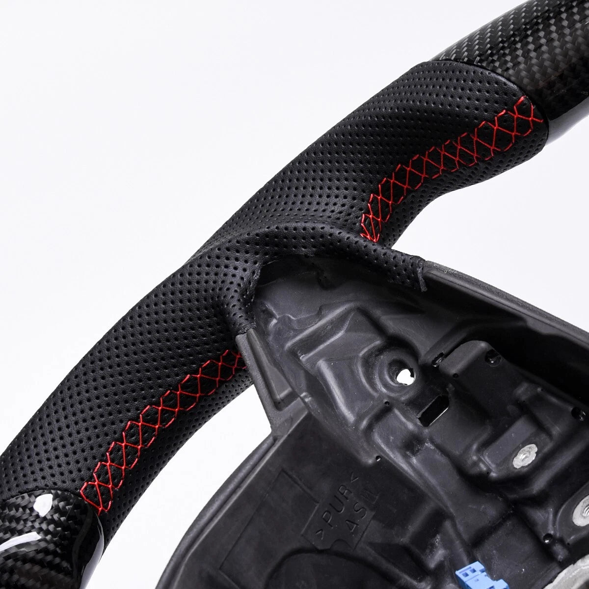 Carbon Fiber Steering wheel W/ Red Stripe heated Mercedes-Benz W205 C63 AMG CLA GLE GLS OEM