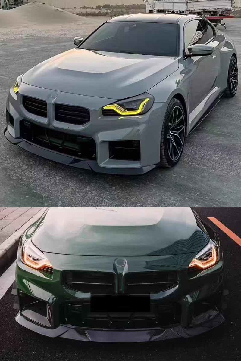 Gloss Black MH Style Front Bumper Splitter Lip - BMW G87 M2