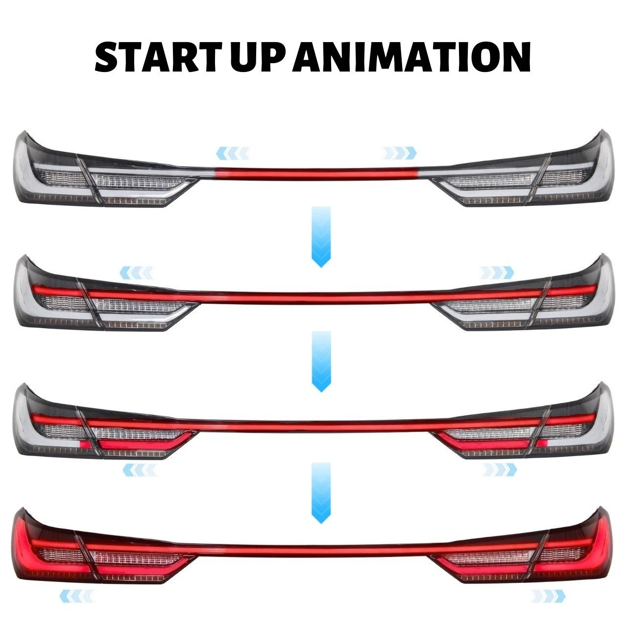 Clear LED Tail Lights w/ Center Light - 2018-2024 Toyota Camry 8th Gen