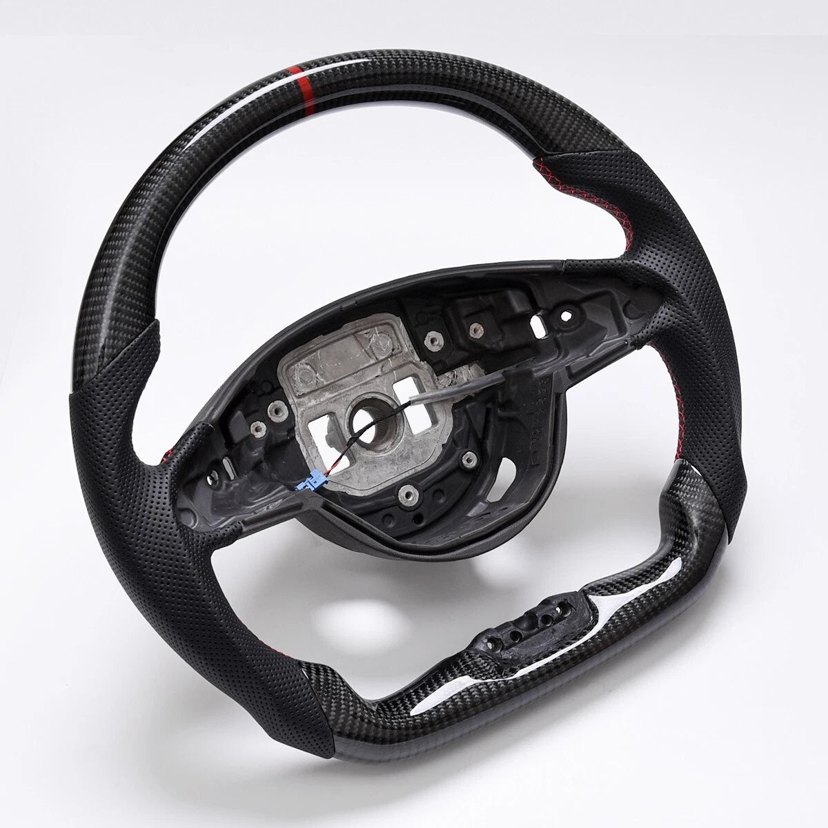 Carbon Fiber Steering wheel W/ Red Stripe heated Mercedes-Benz W205 C63 AMG CLA GLE GLS OEM