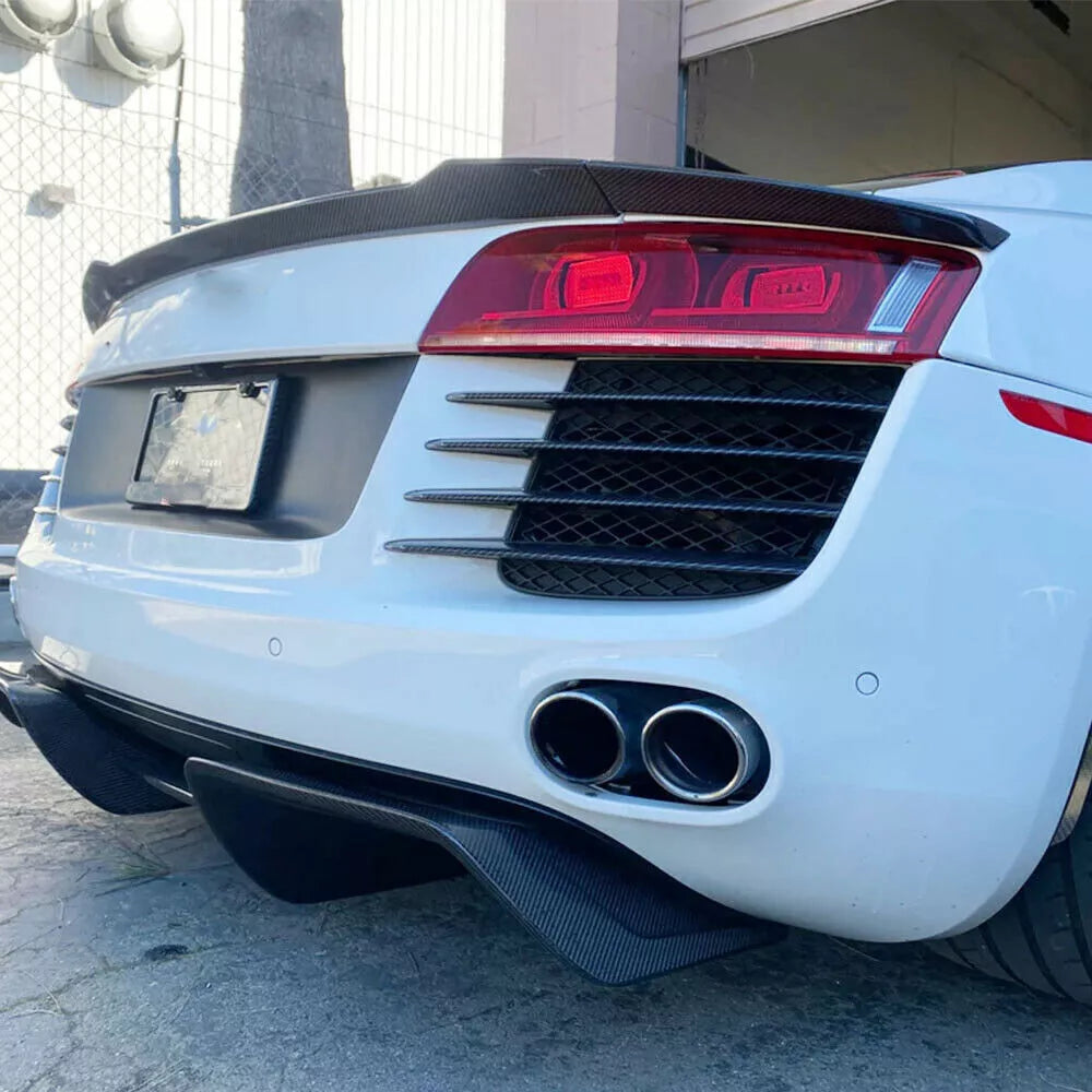 Carbon Fiber Rear Spoiler (3pc) - Audi R8 V8 V10 Gen 1 Coupe 2008-2015