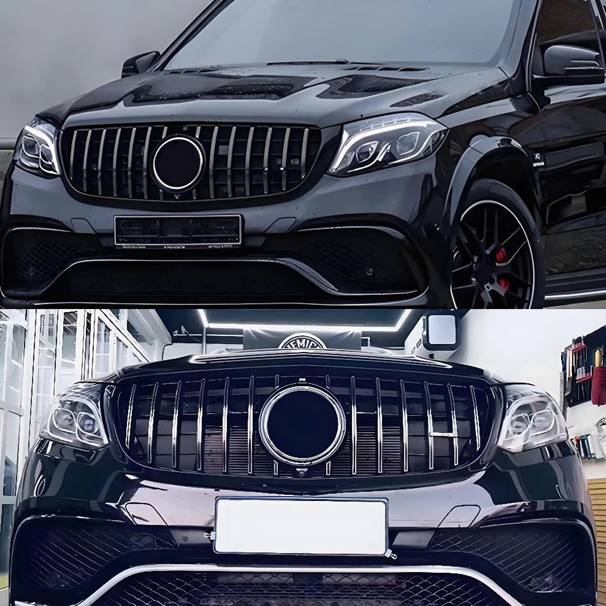 Gloss Black AMG STYLE Front Grill Repalement - 2016-2019 Mercedes-Benz