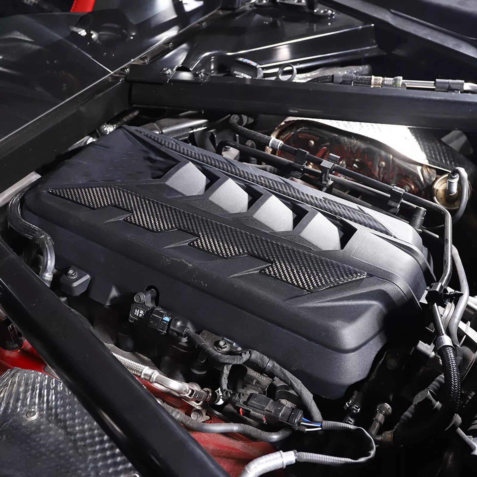 Carbon Fiber Engine Cover Side Trim - Corvette C8