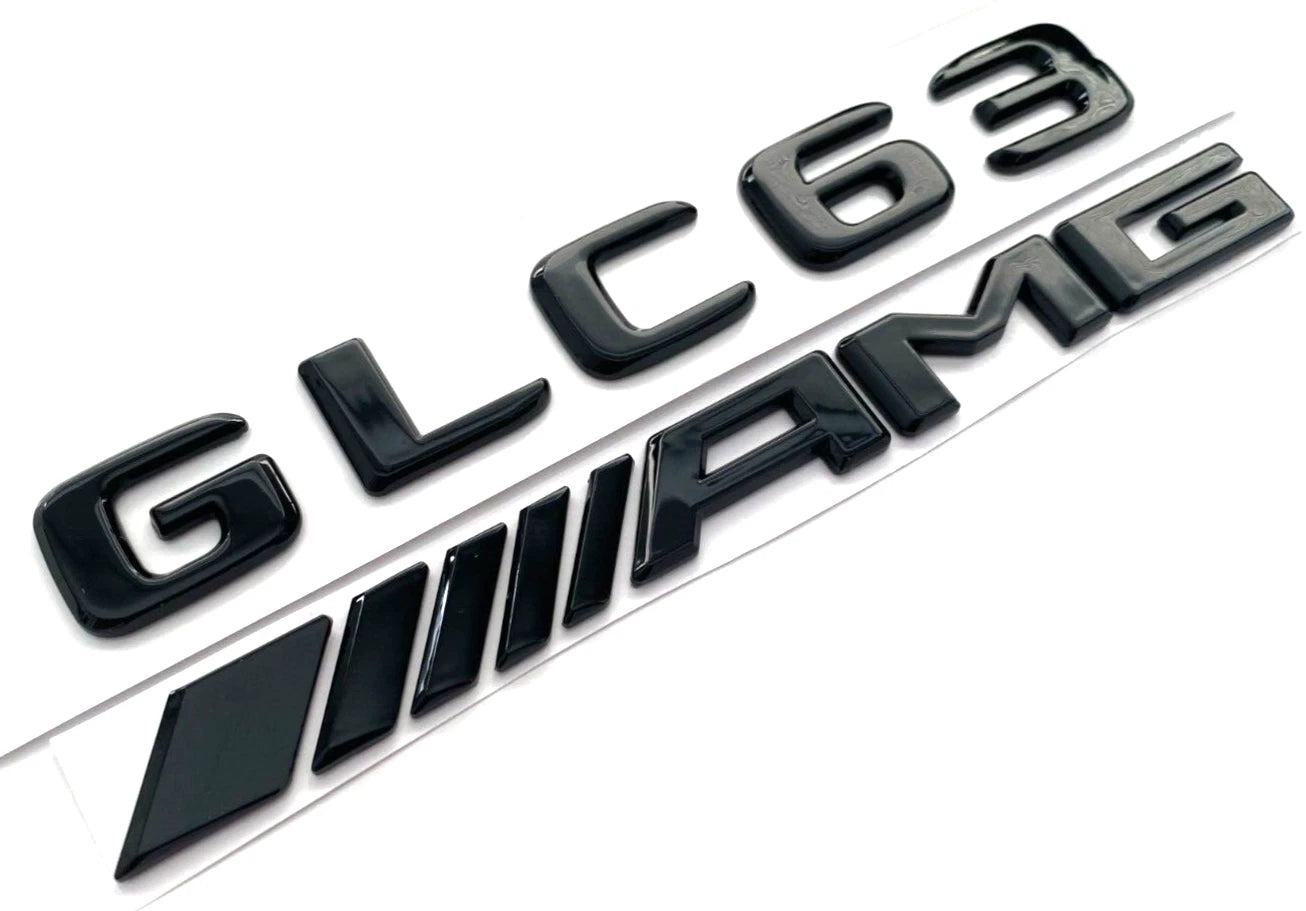 Gloss Black GLC 63 + AMG Badge Emblem Replacement - Mercedes
