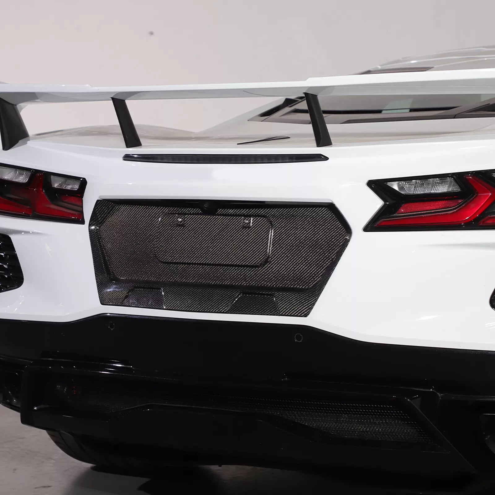 Carbon Fiber Rear License Plate Frame Cover trim - 20-25 Chevrolet Corvette