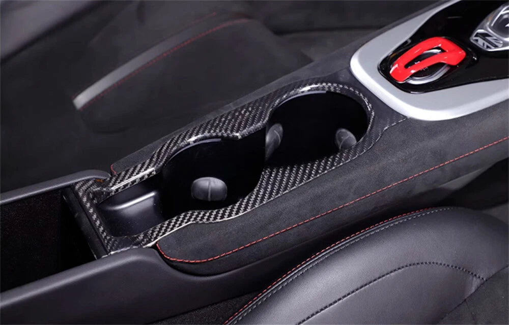 Carbon Fiber Console Water Cup Holder Panel Cover - Lotus Emira 2021-2024