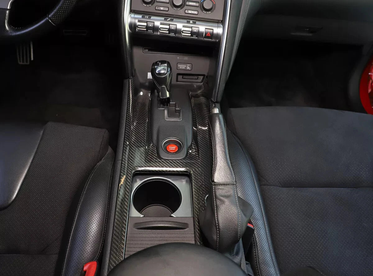 Carbon Fiber Center Console Panel Cover - Nissan R35