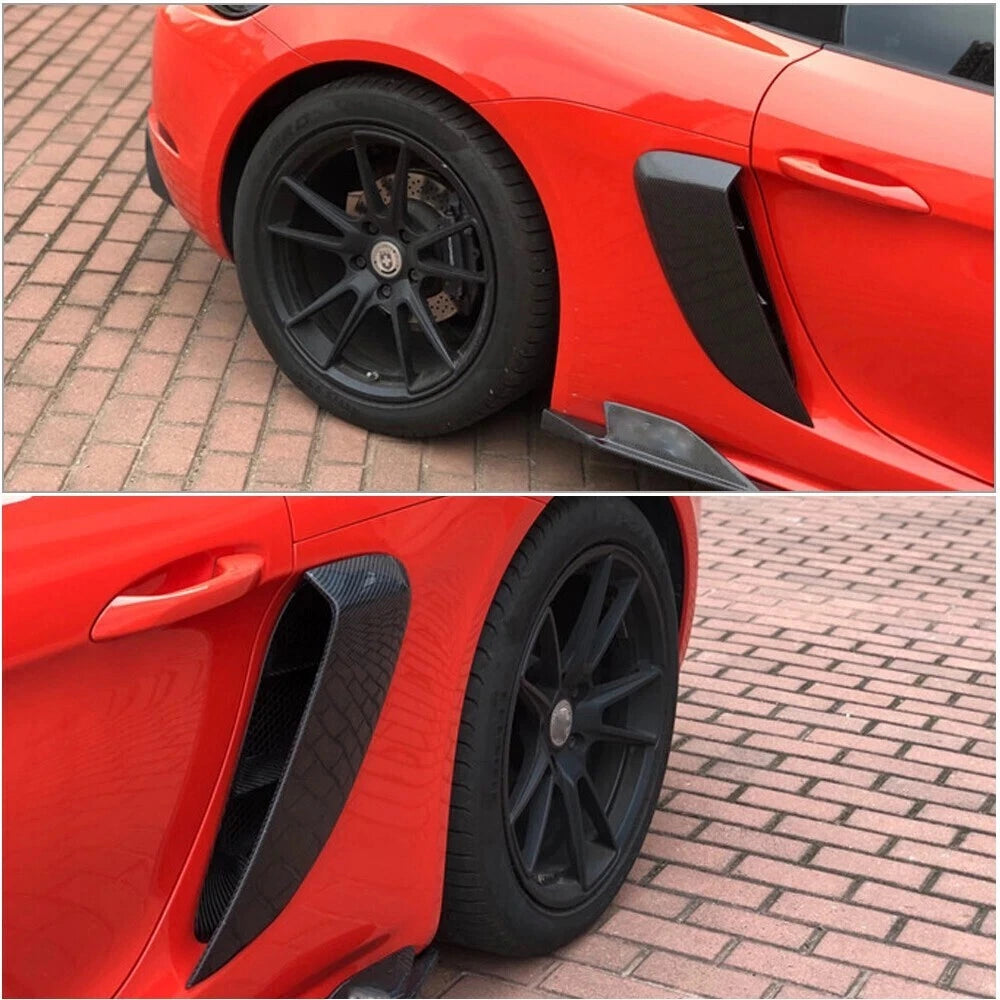 Dry Carbon Fiber GT4 Style Side Air Intake Vents - Porsche 718 2016+