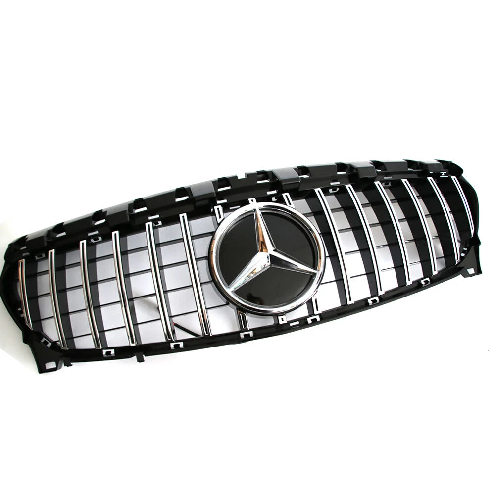 Gloss Black w/ Chrome GT Style Front Grile - Mercedes Benz W117 CLA-Class CLA200 CLA250 2013-19