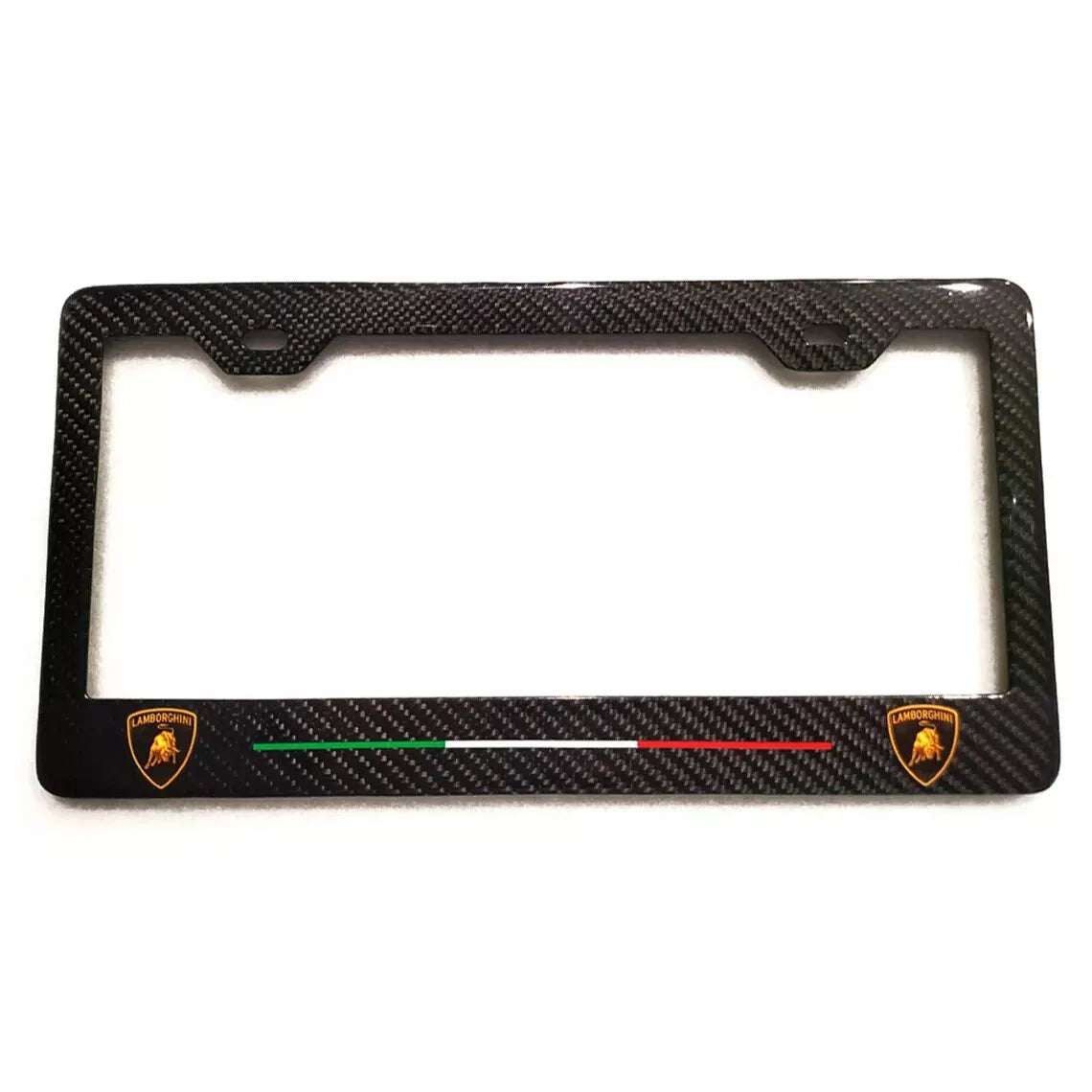 Carbon Fiber License Plate Frame w/  Italy Stripe - Lamborghini