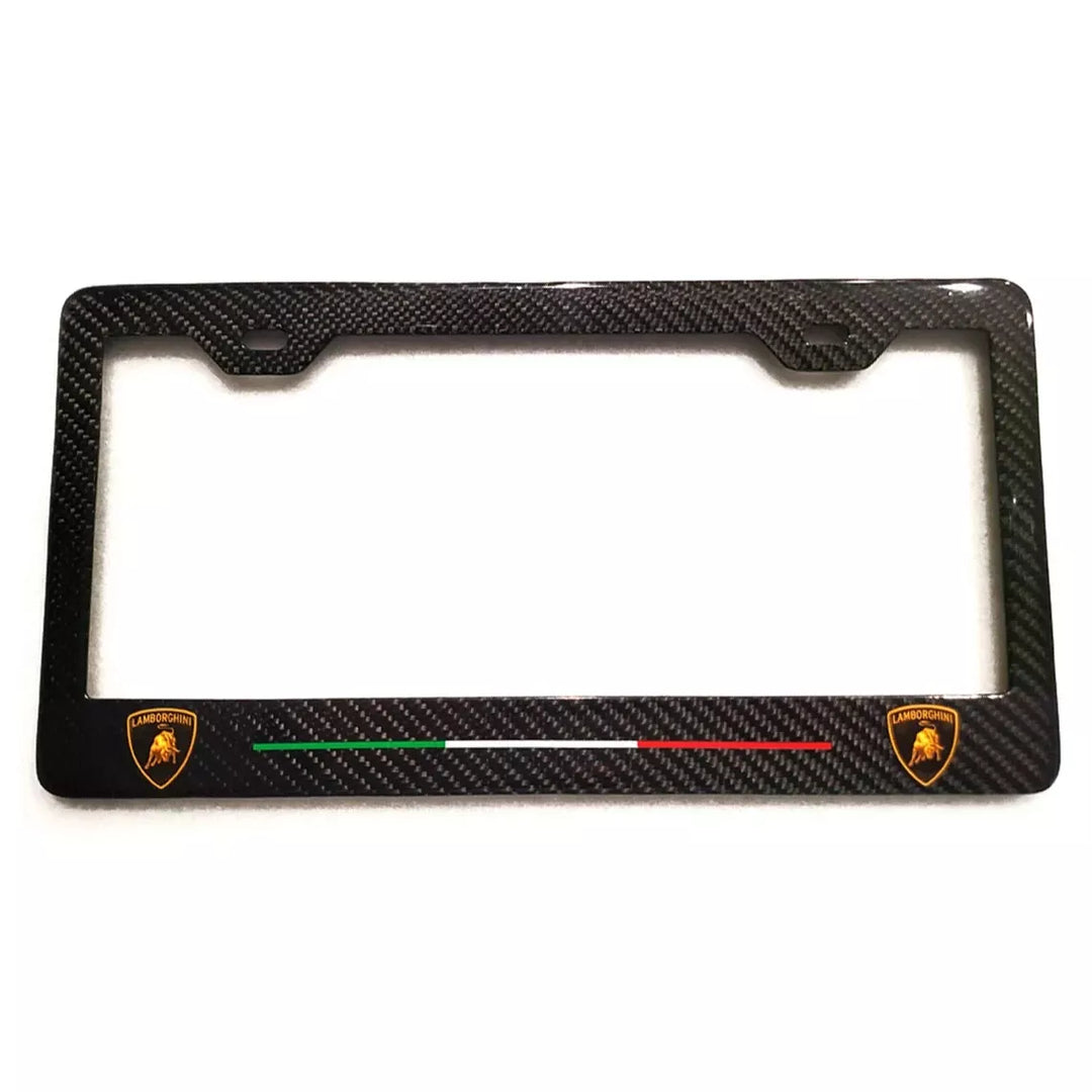 Carbon Fiber License Plate Frame w/  Italy Stripe - Lamborghini
