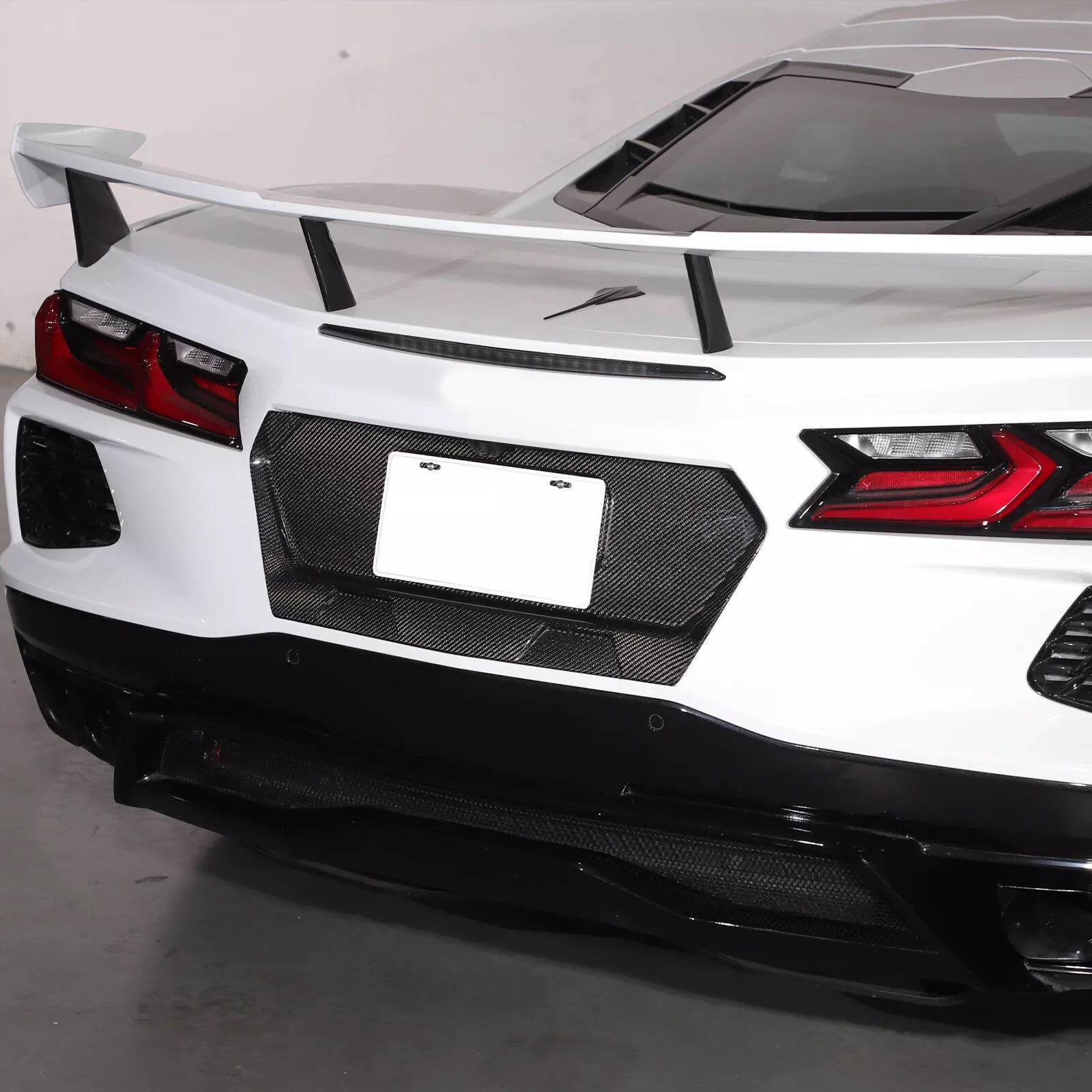 Carbon Fiber Rear License Plate Frame Cover trim - 20-25 Chevrolet Corvette