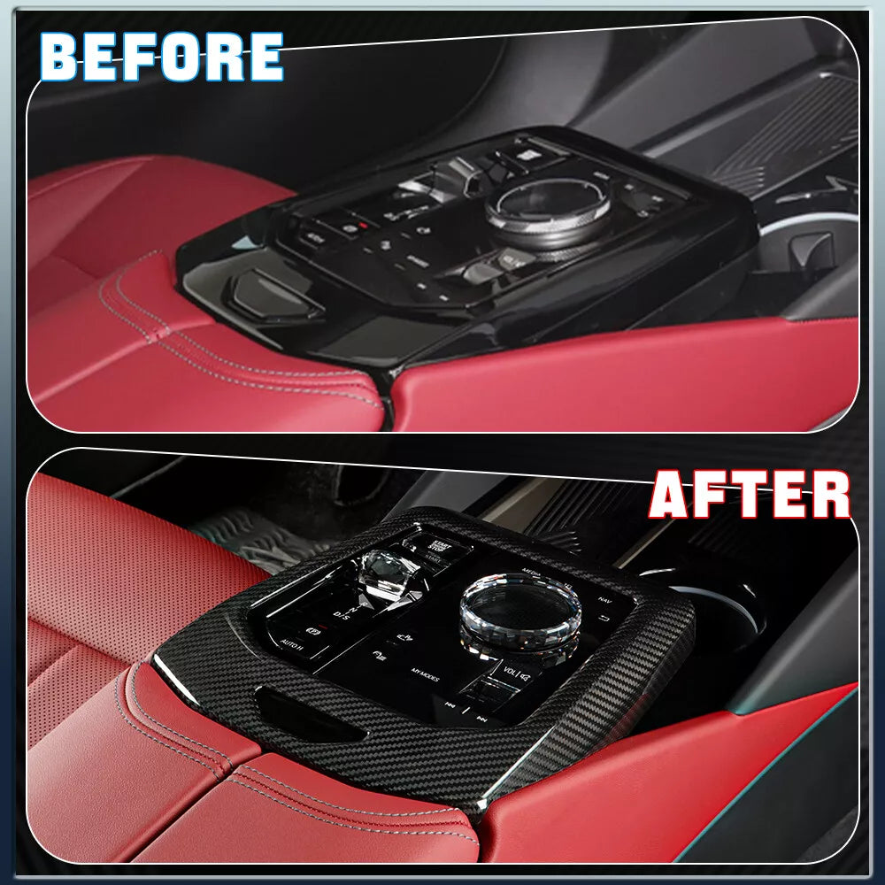 Carbon Fiber Center Console Gear Panel Trim - BMW 5 Series G60 540i i5 M60 2024+