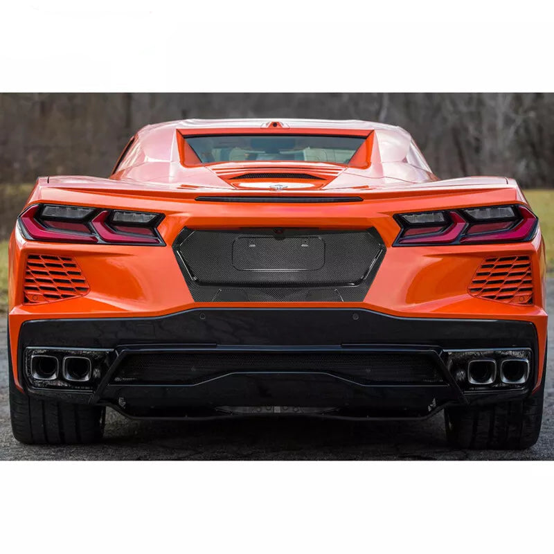 Carbon Fiber Rear License Plate Frame Cover trim - 20-25 Chevrolet Corvette