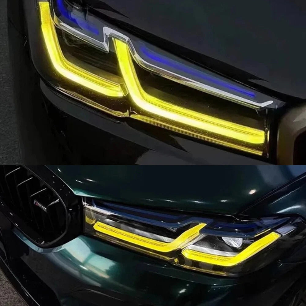 CSL Yellow LED Headlight DRL - BMW F90 G30 M5 / 5 series LCI 2021-2023