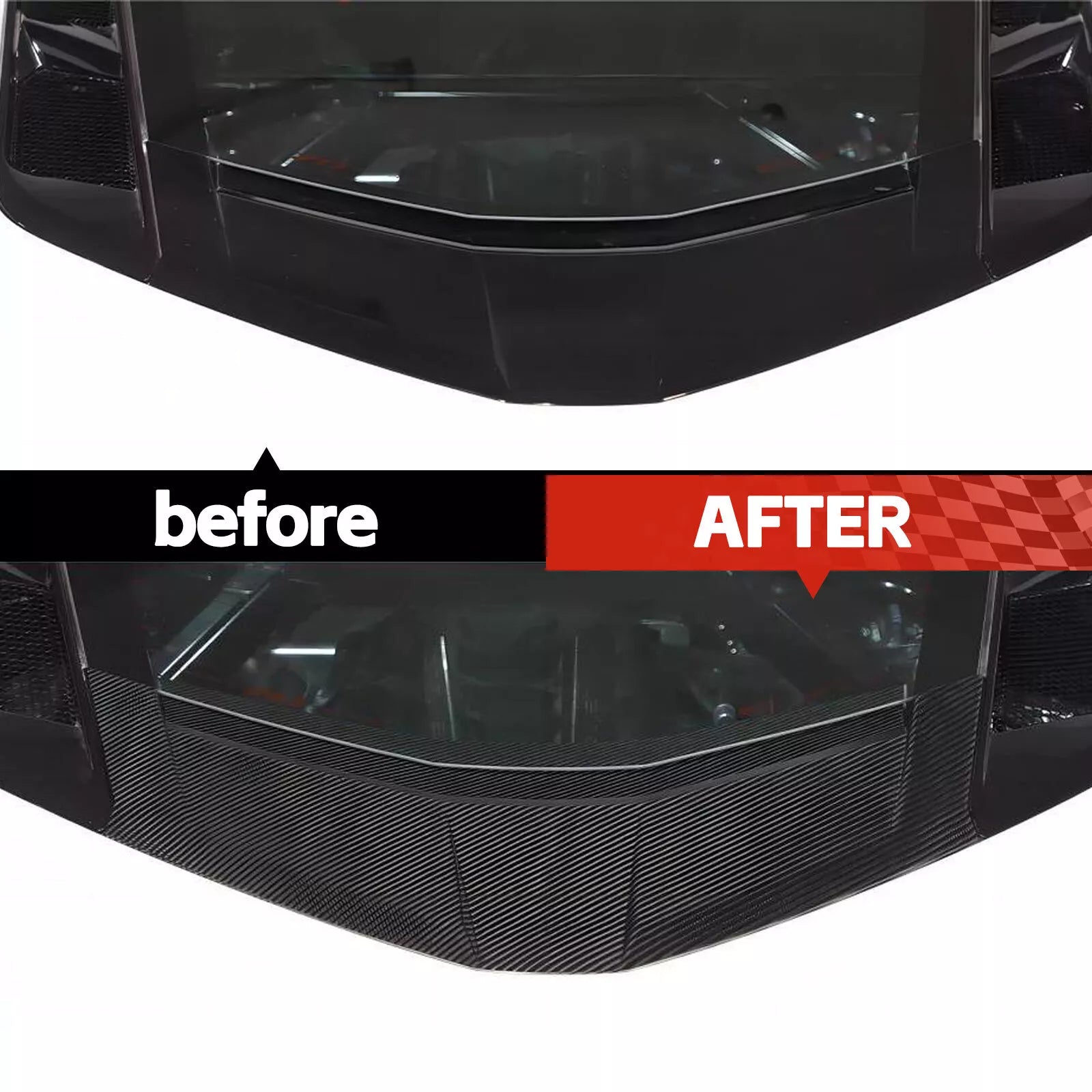 Carbon Fiber Rear Window Lower Trim Cover - 2020-2025 C8 Corvette Coupe