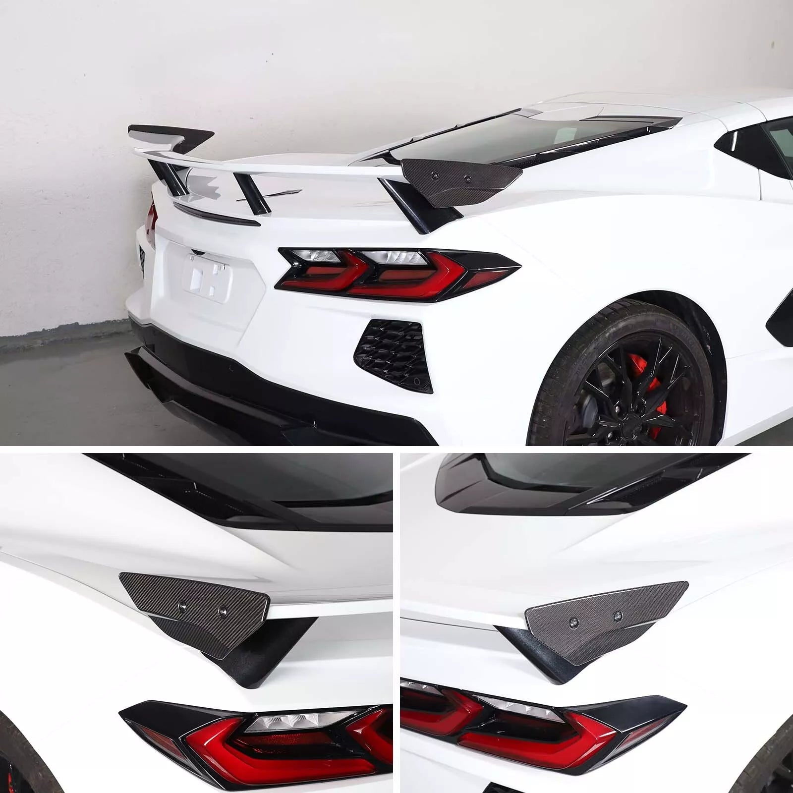 Carbon Fiber Side Spoiler Wing Winglets - 2020-2024 Corvette C8