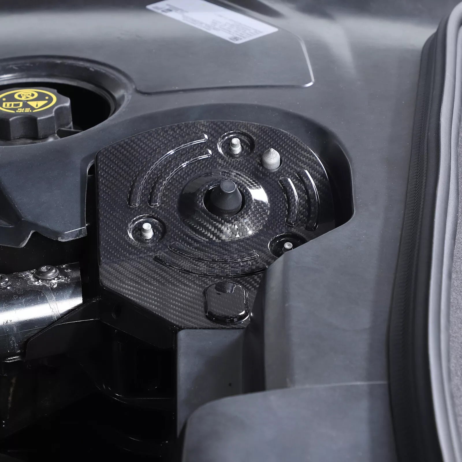 Carbon Fiber Engine Bay Shock Tower Cover Trim - Corvette C8 2020-2025