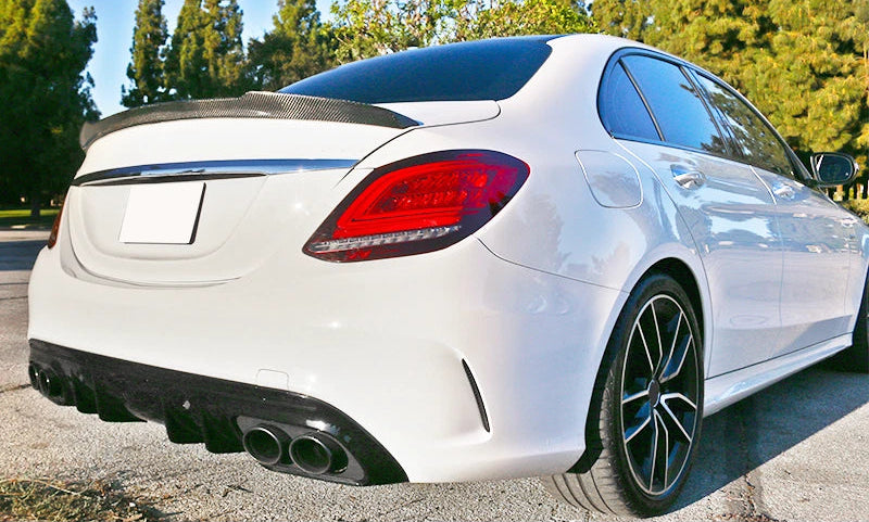 V Style Carbon Rear Trunk Spoiler- Mercedes Benz C-Class w205 C205 C300 C63 Coupe