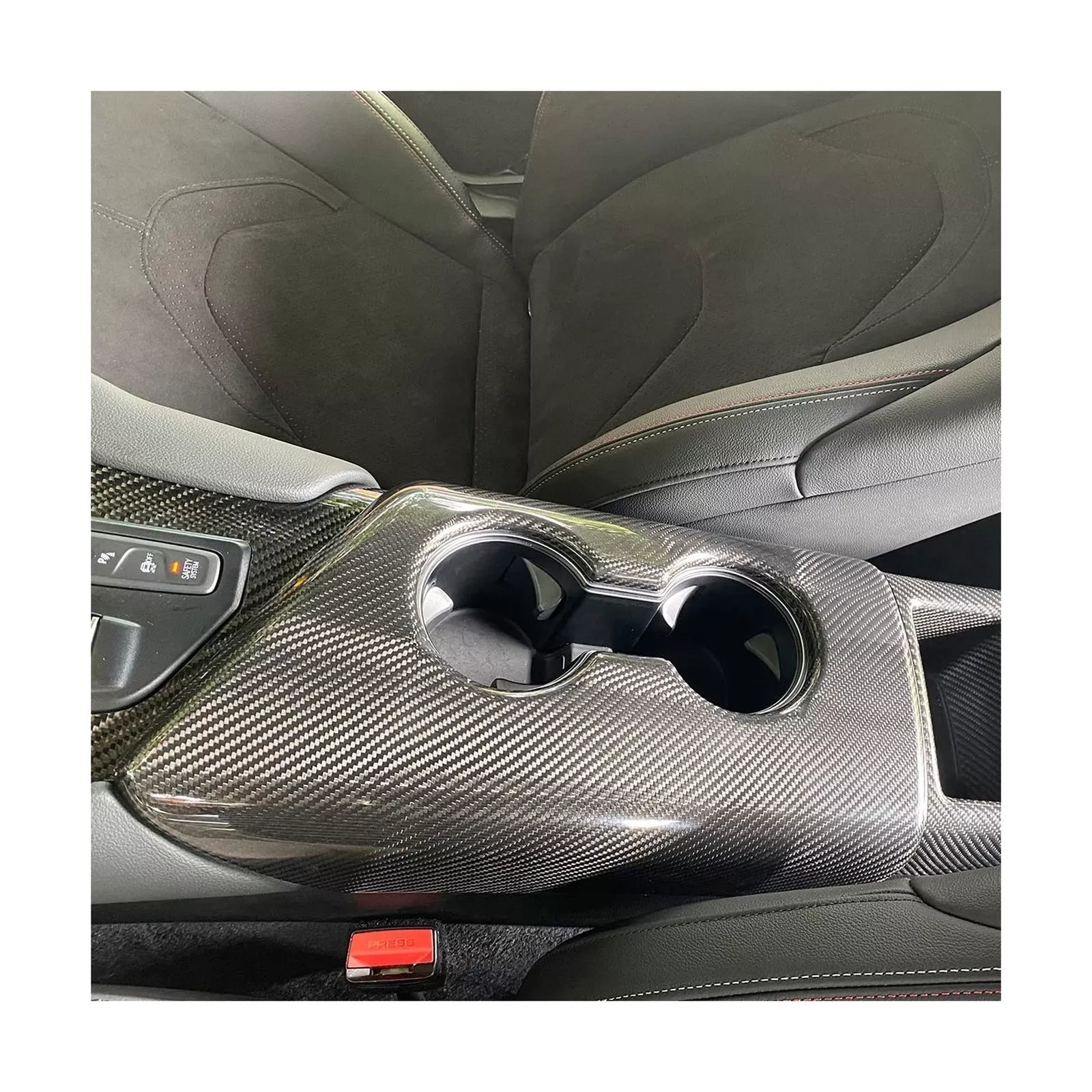 Carbon Fiber Cup Holder Trim Cover - Toyota Supra GR