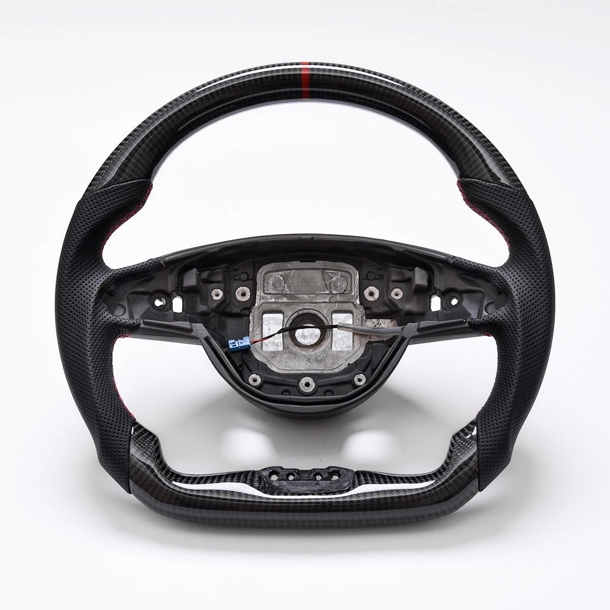 Carbon Fiber Steering wheel W/ Red Stripe heated Mercedes-Benz W205 C63 AMG CLA GLE GLS OEM