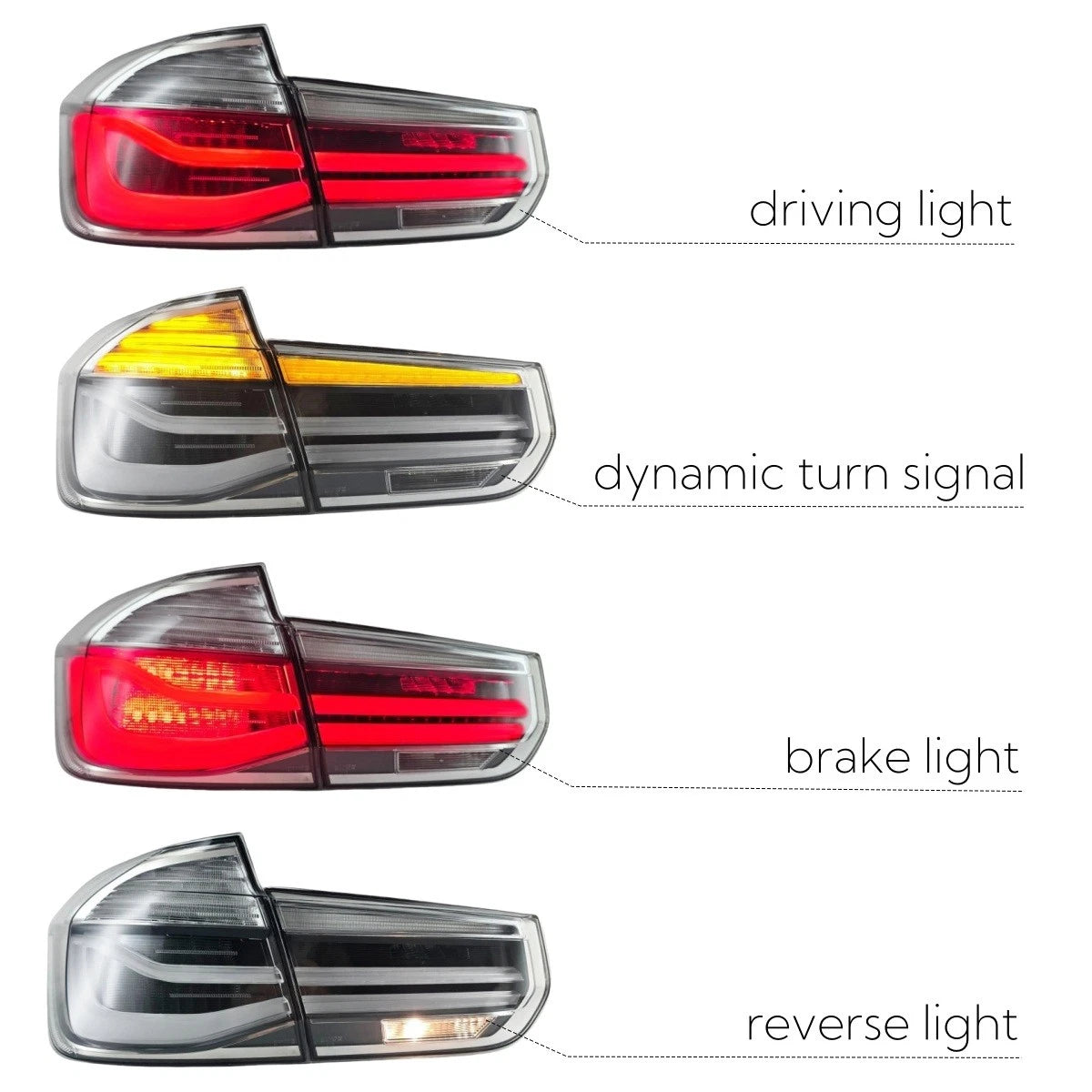 LCI Style LED Taillights Replacement - BMW F80 M3 & F30 3 Series