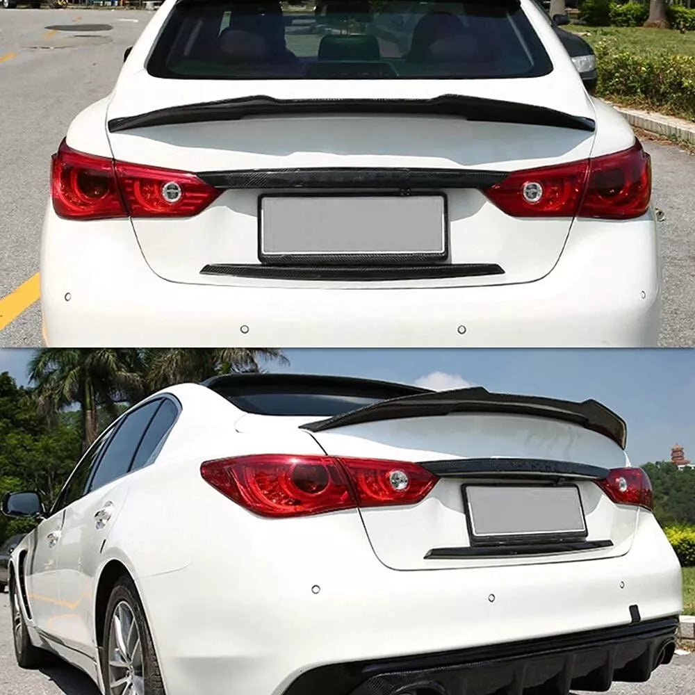 PSM Style Carbon Fiber Trunk Spoiler - 2014-23 Infiniti Q50 Q50S Sedan