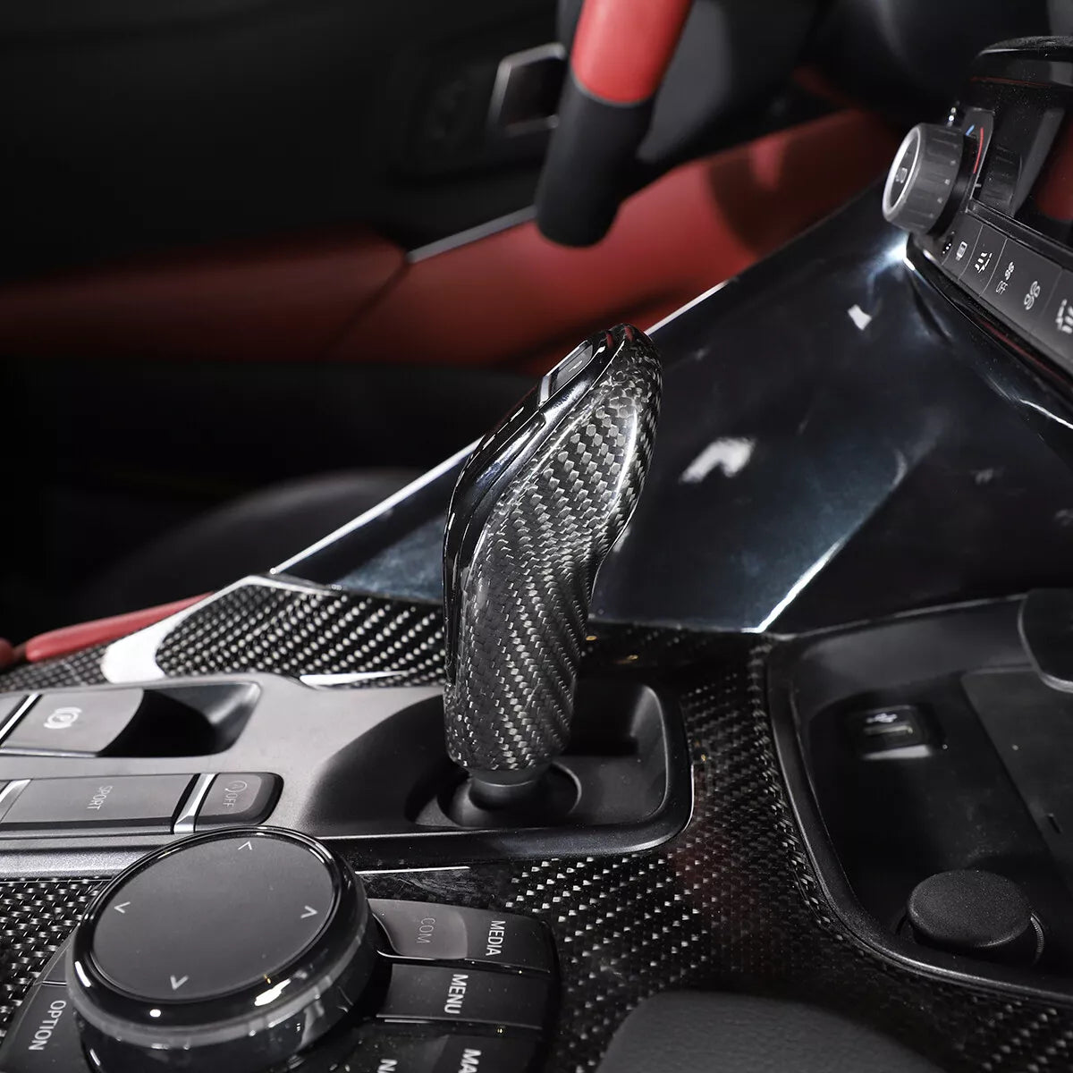 Carbon Fiber Gear Shift Knob Cover - Toyota Supra