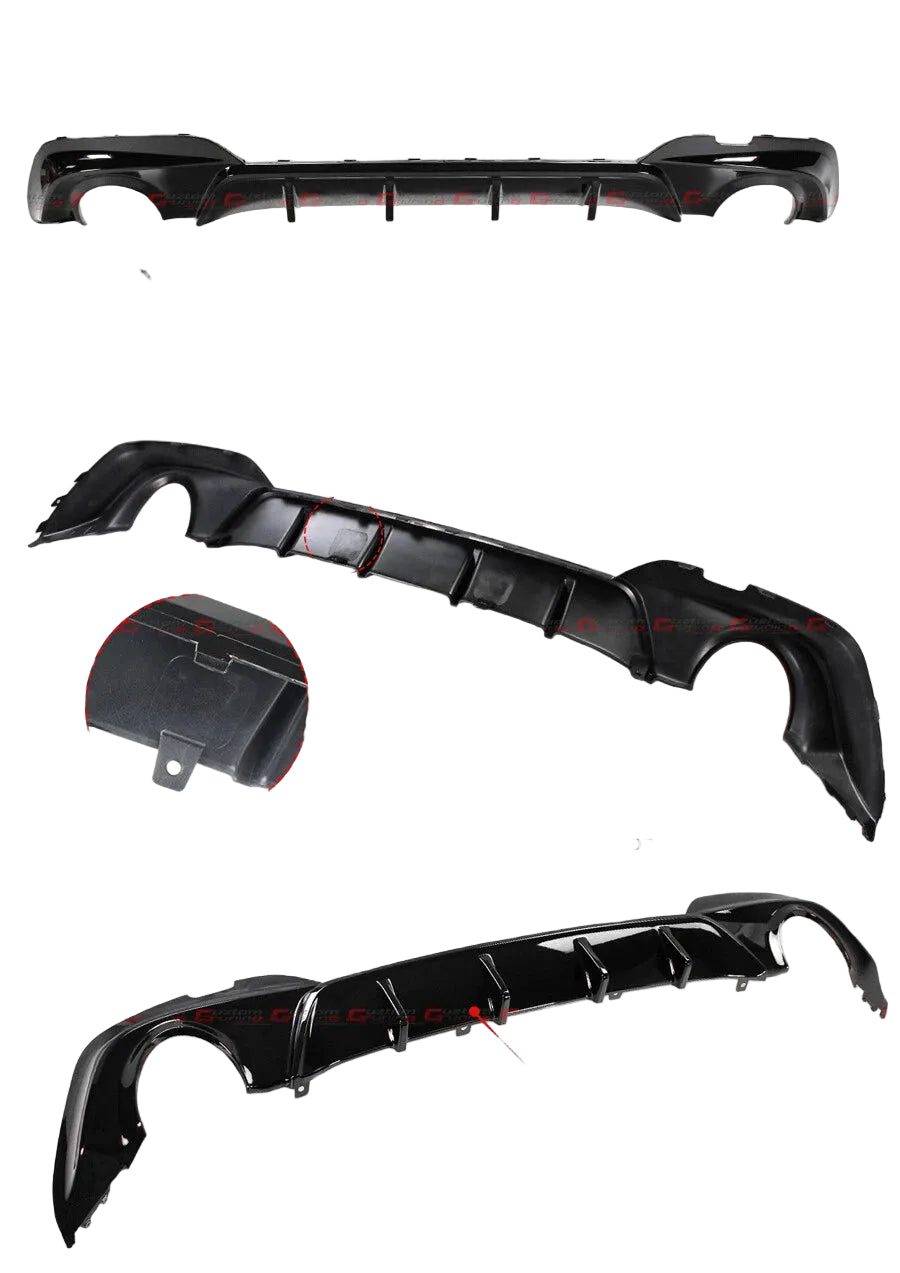 Y Style Gloss Black Rear Diffuser - BMW G20 3 Series Pre LCI