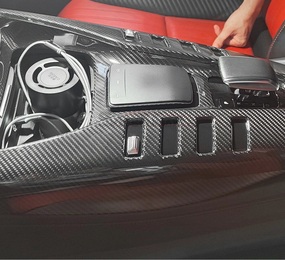Carbon Fiber Center Console Panel Cover - Mercedes Benz AMG GT GTR GTS 2019-2023