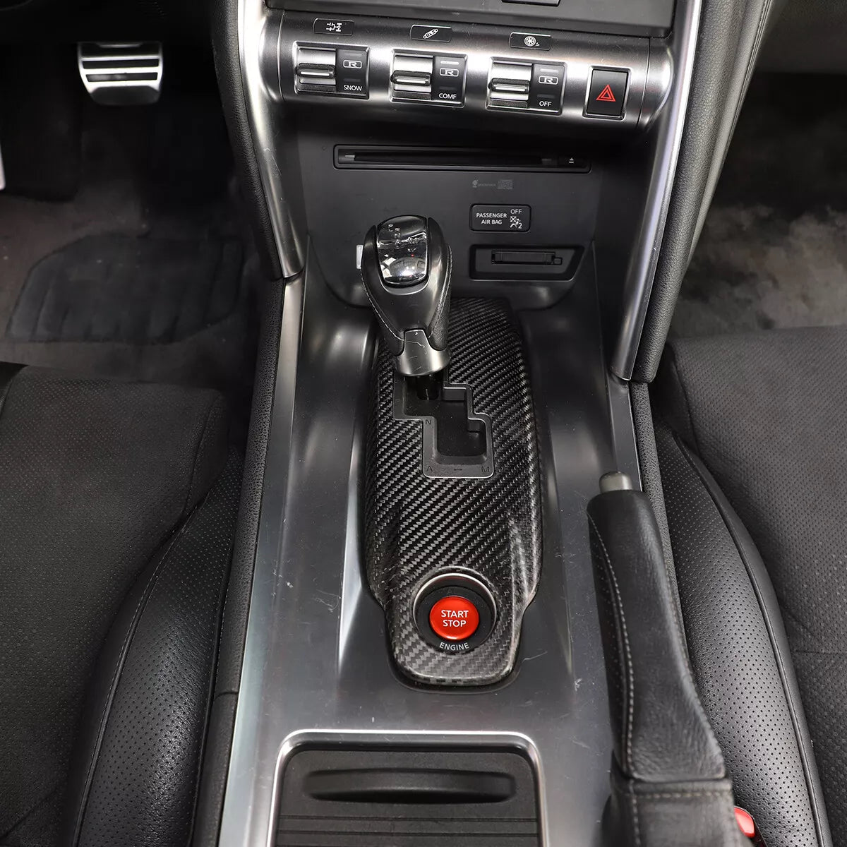 Carbon Fiber interior Central Control Gear Shift Panel Trim