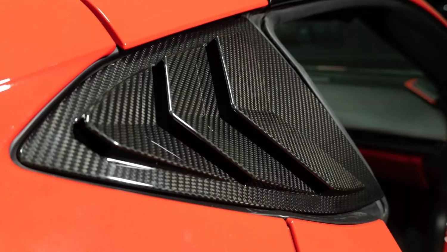 Carbon Fiber Window louver Cover Trim - Corvette C8 Coupe 2020-2024+
