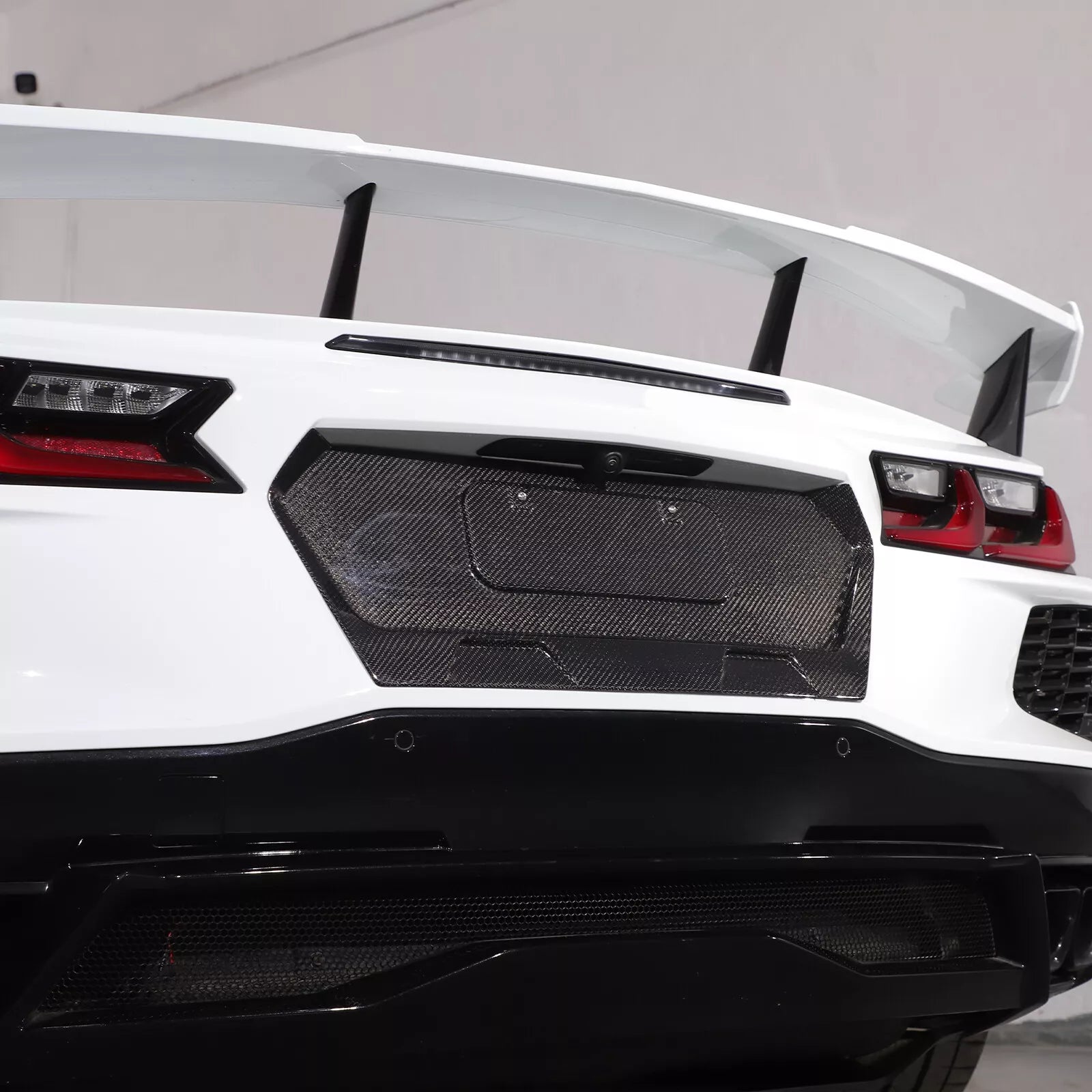 Carbon Fiber Rear License Plate Frame Cover trim - 20-25 Chevrolet Corvette