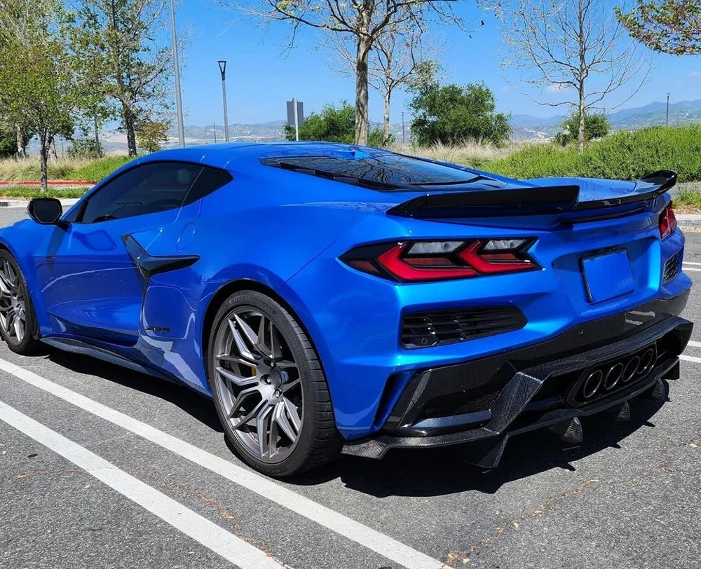 Gloss Black Rear Diffuser Agressive Extension V4 Kit - Corvette C8 Z06 23-27