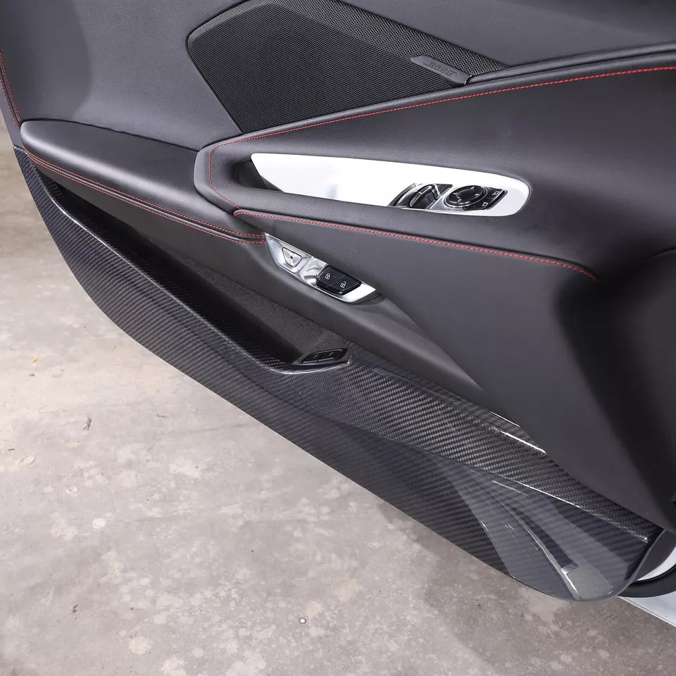 Carbon Fiber Car Door Anti Kick Panel Cover V2 - Corvette C8 2020-2024