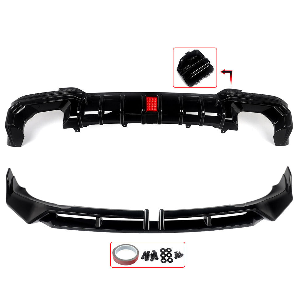 Gloss Black Front Splitter Lip+ Rear Diffuser - BMW X3 G01 X4 G02 LCI M Sport