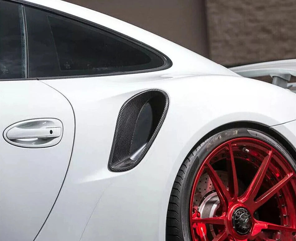 Dry Carbon Fiber Side Fender Air Vent Covers - Porsche 911 991 Turbo S