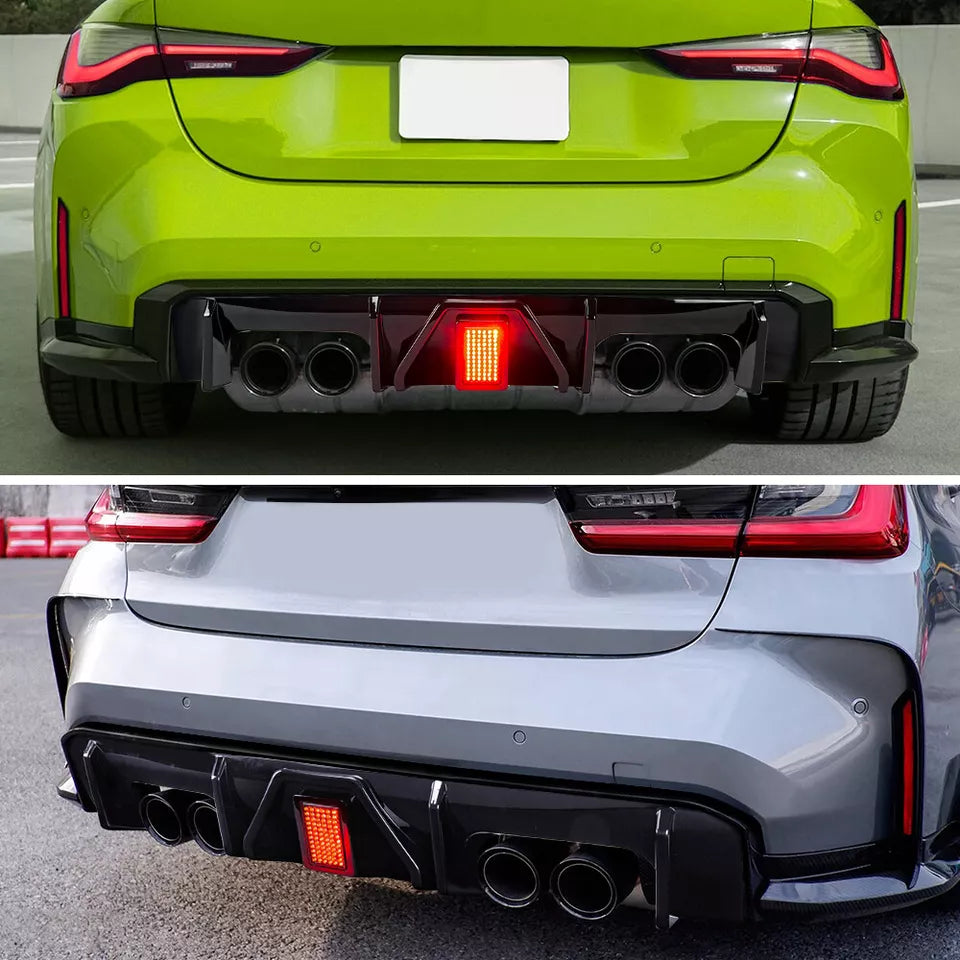 ABS Gloss Black Rear Diffuser w/ Brakelight - BMW G80 M3/G82 & G83 M4