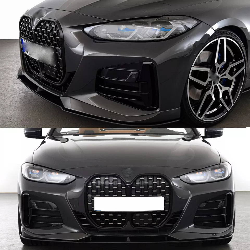 AC Style Gloss Black Front Splitter Lip -  BMW 4 Series G22 / G23 M Sport