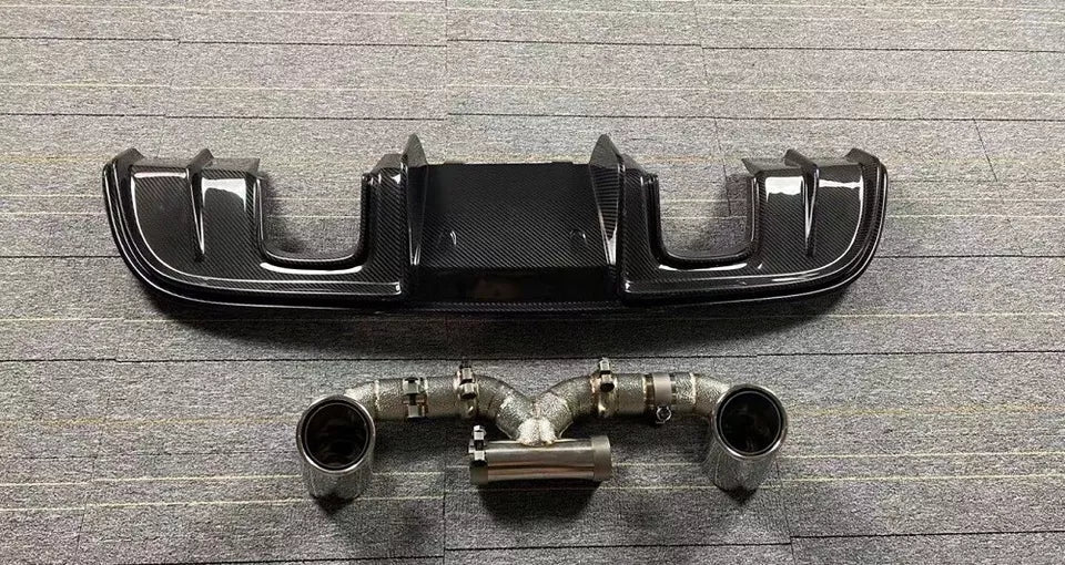 GT4 Style Conversion Carbon Fiber Rear Diffuser - Porsche 718 Boxter Cayman