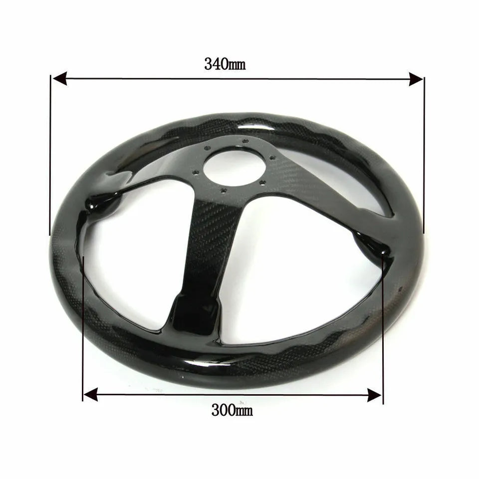 Full Carbon Fiber Deep Dish Racing Steering Wheel