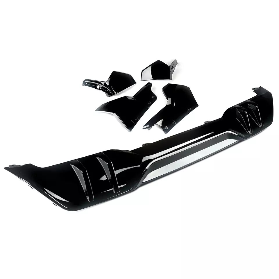 MP Style Gloss Black Rear Diffuser w/ Rear Canard - BMW G05 X5 M Sport 2018-2022
