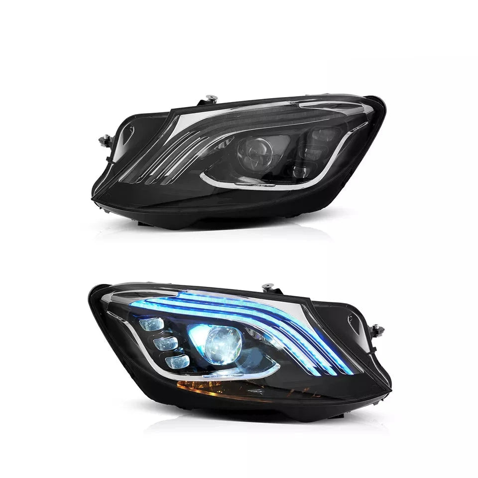 2018+ OEM Style Full LED Head Lights -  2014-17 Mercedes Benz S Class